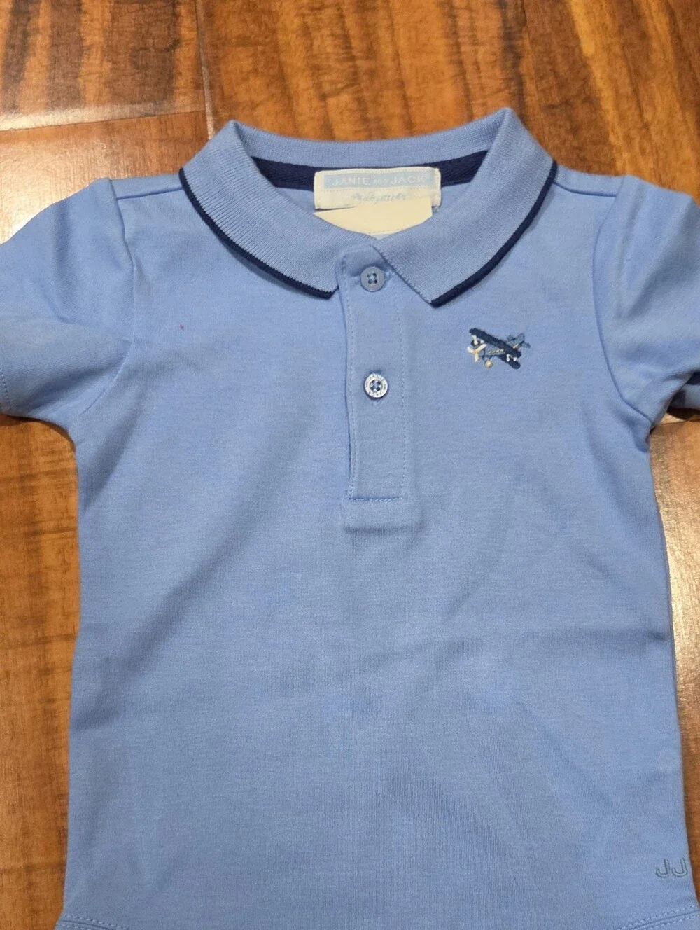 Janie and Jack NWT 3-6 Months Polo Bodysuit and Airplane Shortalls Set